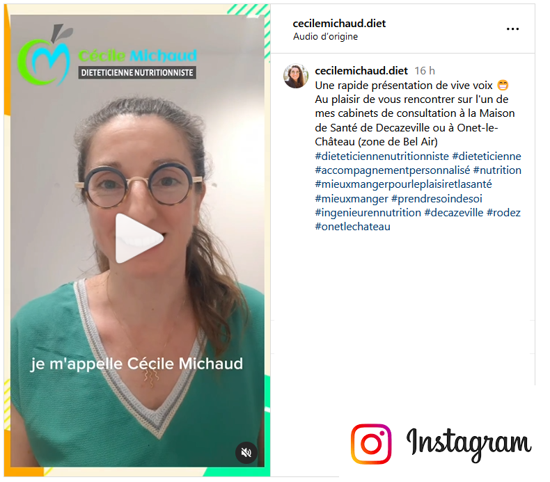 raccourci vidéo de présentation Cécile Michaud diététicienne nutritionniste
